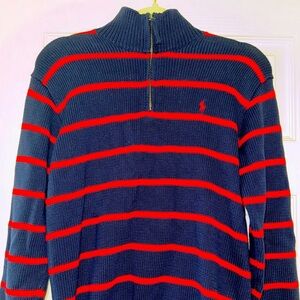 POLO by RALPH LAUREN KNITTED STRIPE SWEATER, SIZE L